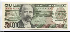 500 Pesos Ignacio Madero Série EL-EM * *