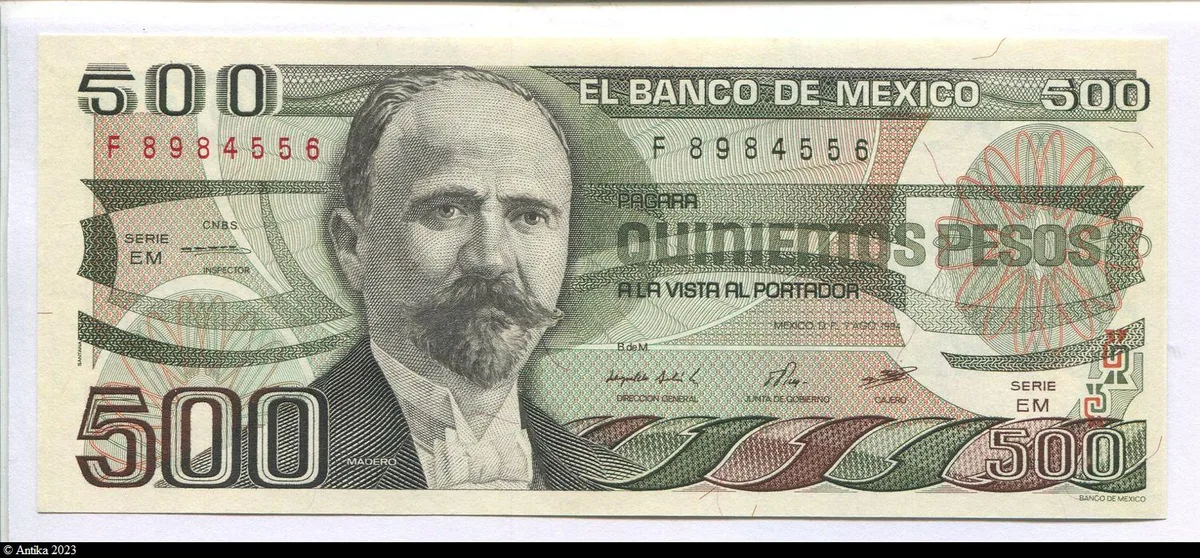 500 Pesos Ignacio Madero Série EL-EM * *