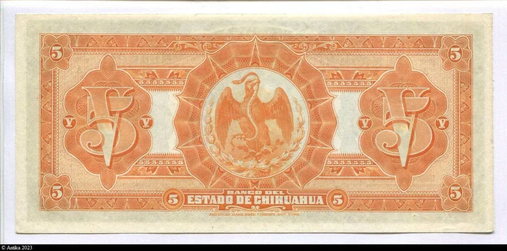 5 Pesos El Banco del Estado de Chihuahua Série A Superbe Billet