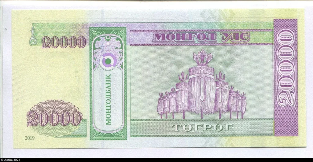 20000 Tugrik Gengis Khan Polymère Superbe Billet NOUVEAUTE