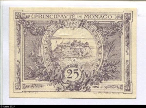 25 Centimes Violet Armoiries de la Principauté PROMO