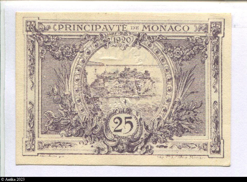 25 Centimes Violet Armoiries de la Principauté PROMO