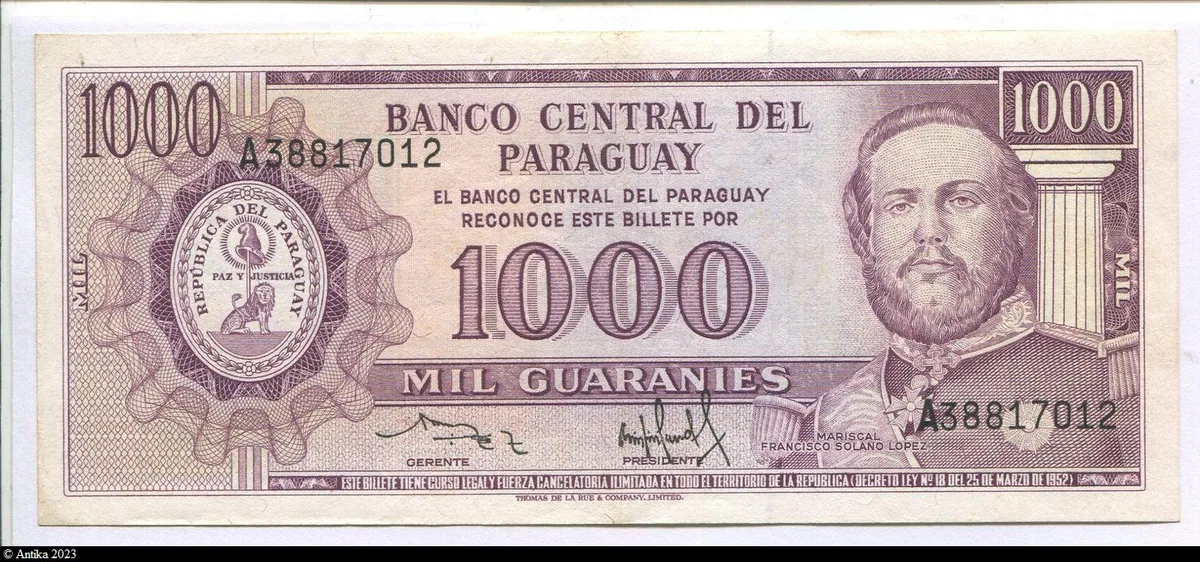 10000 Guaranies Mariscal Francisco Solano Lopez