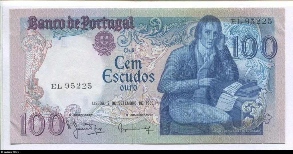 100 Escudos Manuel M. B. du Bocage