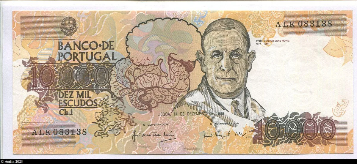 10000 Escudos Prof Doutor Egas Moniz