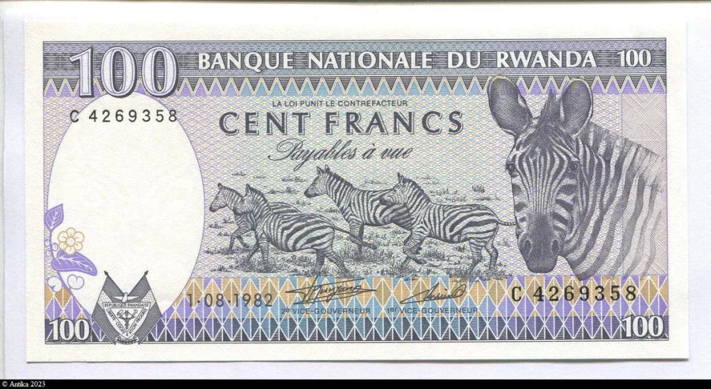 100 Francs Troupeau de Zèbres