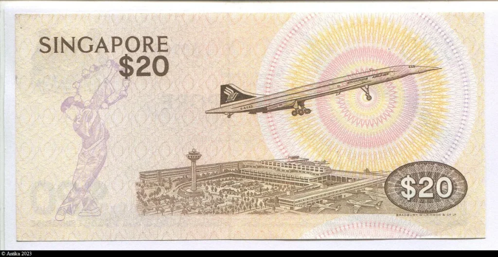 20 Dollars Oiseau & Changi International Airport avec le CONCORDE * *
