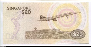 20 Dollars Oiseau & Changi International Airport avec le CONCORDE * *