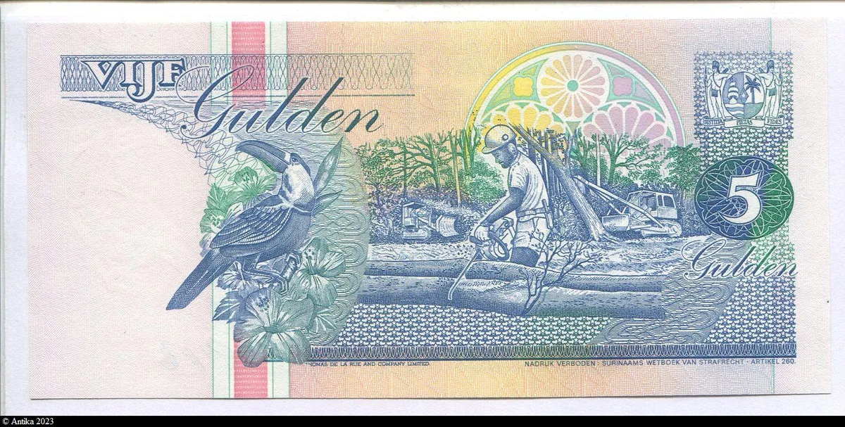 5 Gulden Banque Centrale & Bûcheron