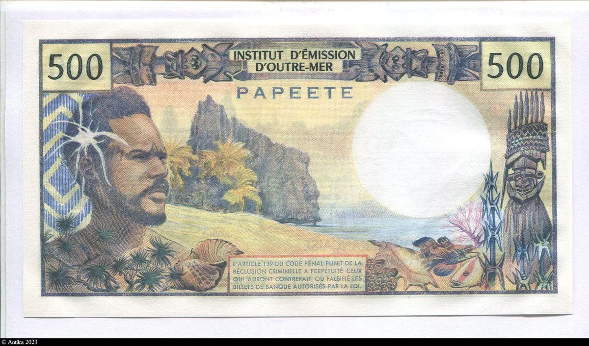 500 Francs Pêcheur I.E.O.M PAPEETE Alph: K.2 PROMOTION