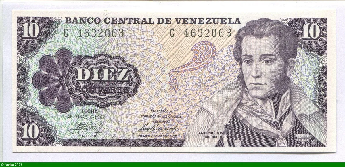 10 Bolivares A.J Sucre * *