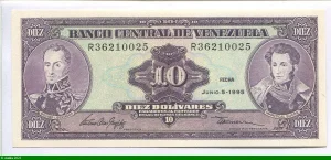 10 Bolivares Bolivar & Sucre