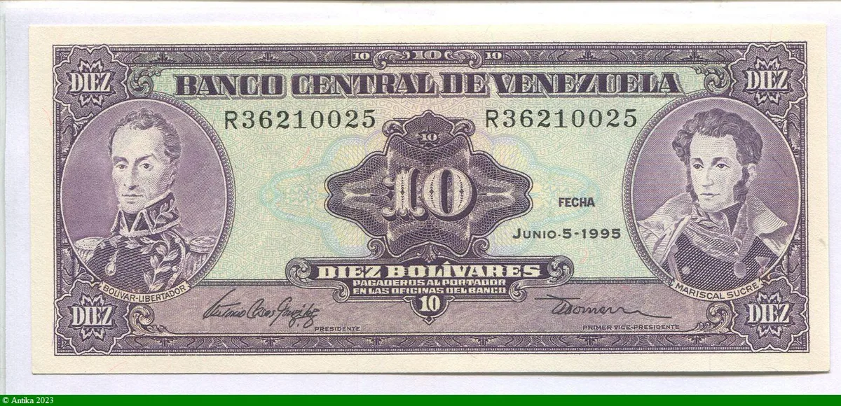 10 Bolivares Bolivar & Sucre