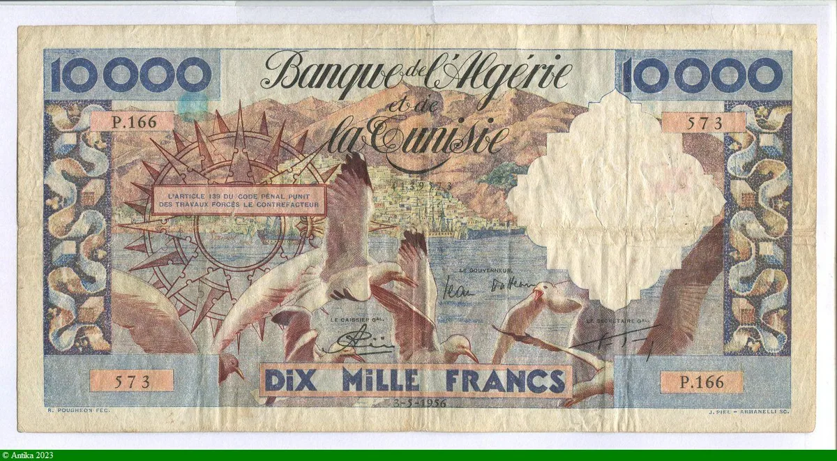 10000 Francs Mouettes Banque de l'Algérie & de la Tunisie