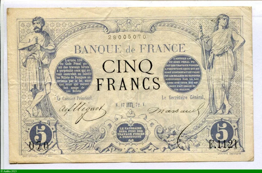 5 FRANCS NOIR - Type 1871