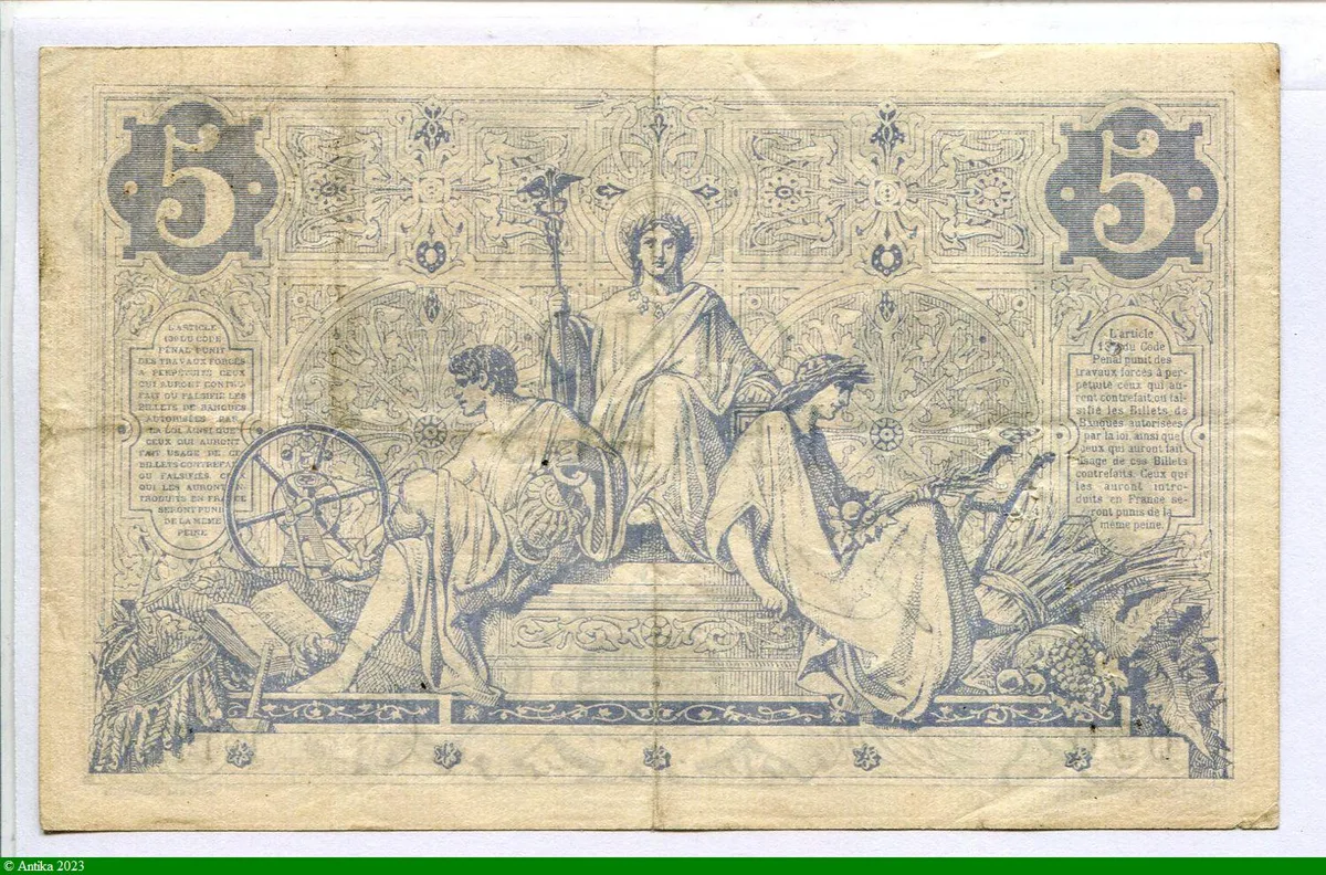 5 FRANCS NOIR - Type 1871