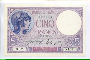 5 FRANCS VIOLET - Type 1917