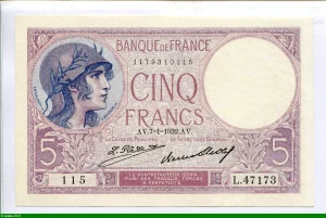 5 FRANCS VIOLET - Type 1917