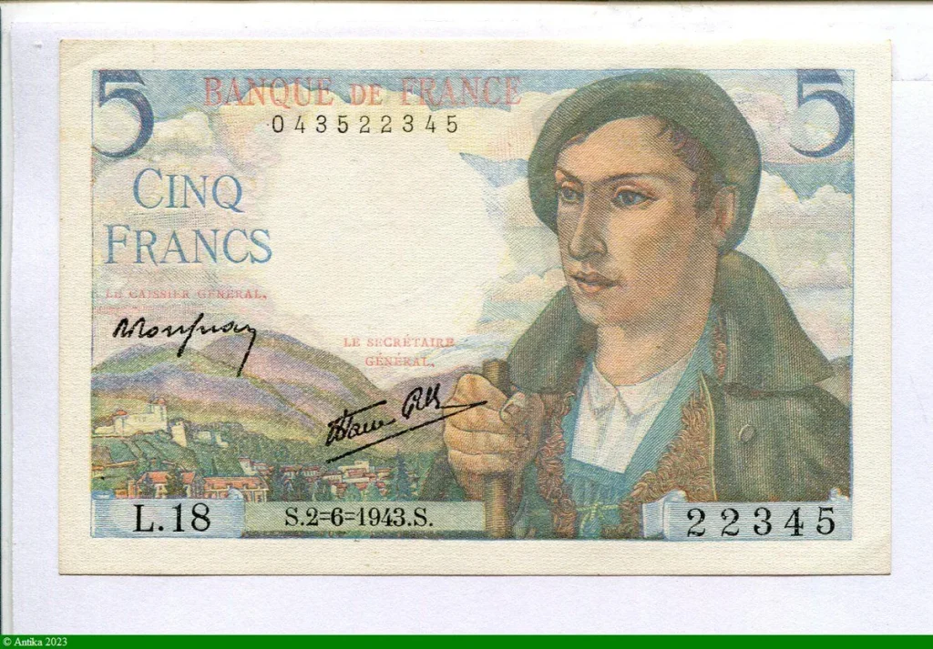 5 FRANCS BERGER - Type 1943
