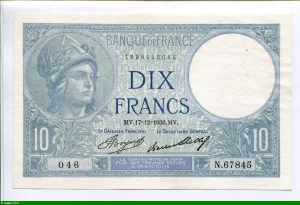 10 FRANCS MINERVE - Type 1915