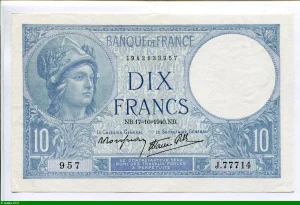 10 FRANCS MINERVE - Type 1915 modifié