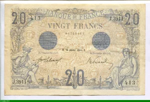 20 FRANCS BLEU - Type 1905