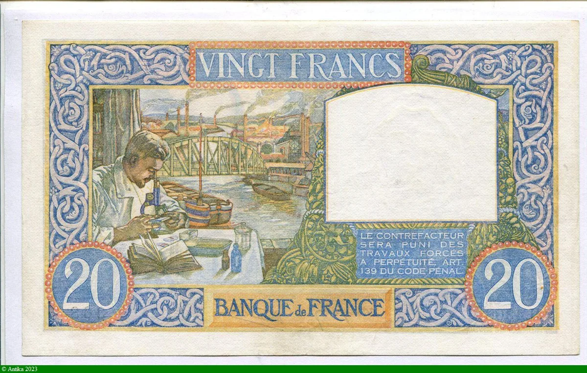 20 FRANCS SCIENCE & TRAVAIL - Type 1940