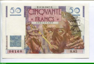 50 FRANCS LE VERRIER - Type 1946