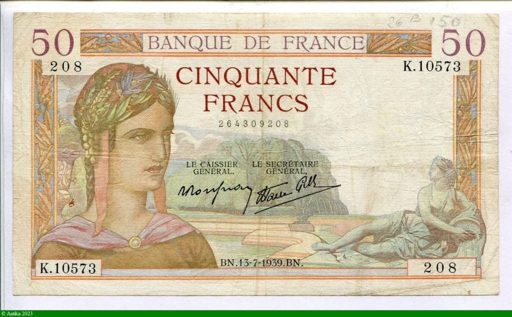 50 FRANCS CERES - Type 1933 modifié