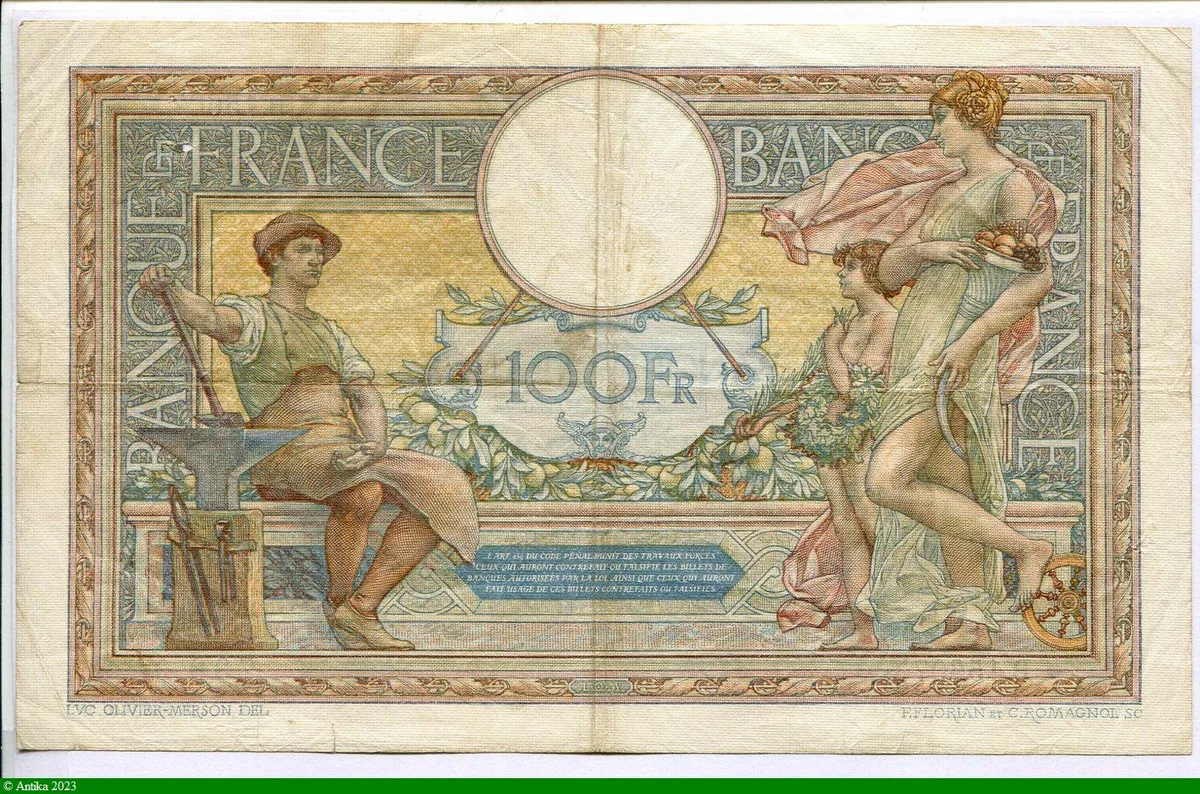 100 FRANCS LOM - Type 1906 "Grands Cartouches"