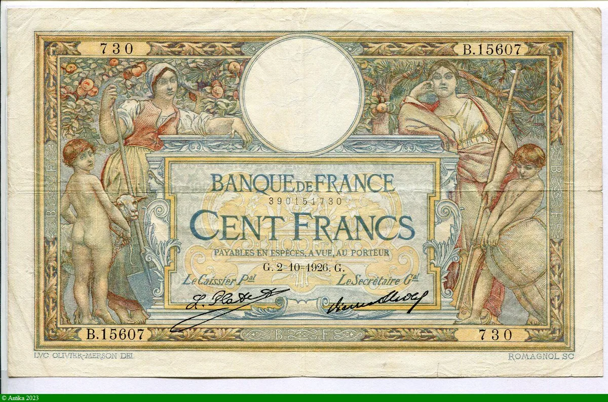 100 FRANCS LOM - Type 1906 "Grands Cartouches"