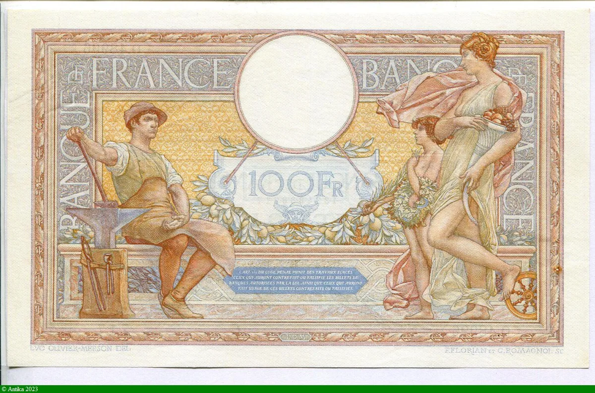 100 FRANCS LOM - Type 1906 "Grands Cartouches"