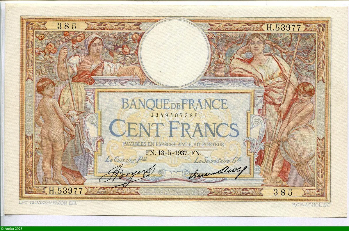 100 FRANCS LOM - Type 1906 "Grands Cartouches"