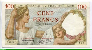 100 FRANCS SULLY - Type 1939