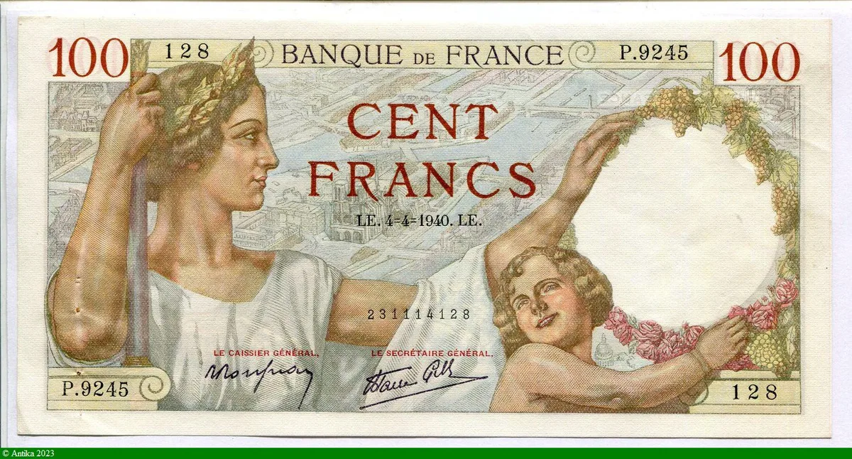 100 FRANCS SULLY - Type 1939