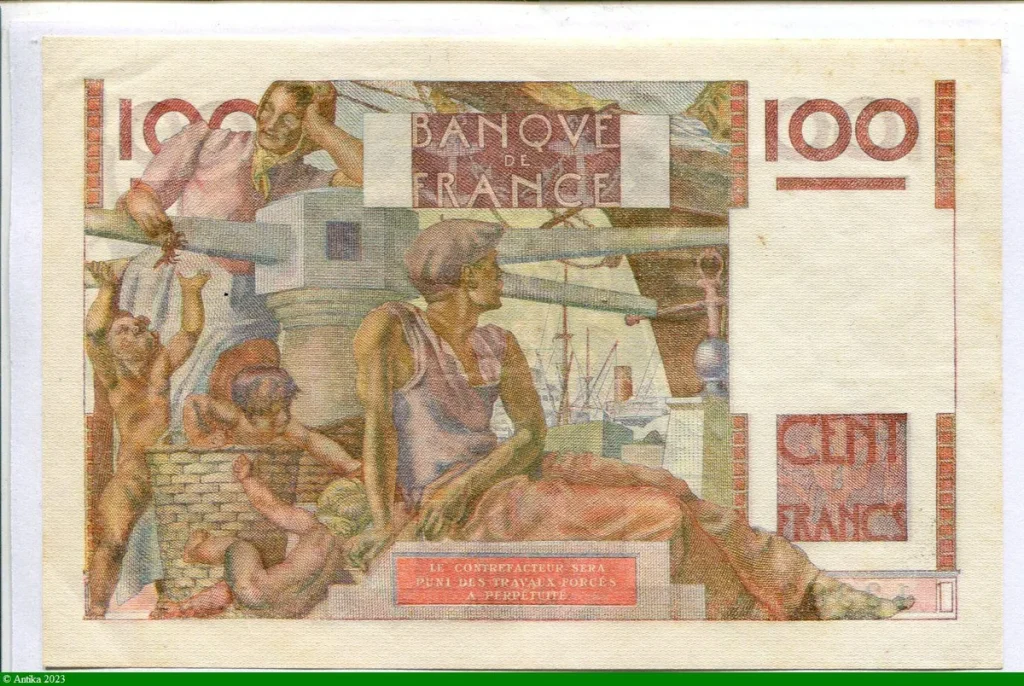 100 FRANCS JEUNE PAYSAN - Type 1945 filigrane inversé