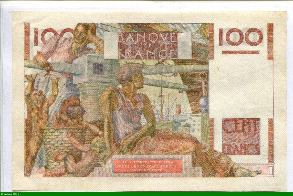 100 FRANCS JEUNE PAYSAN - Type 1945 filigrane inversé