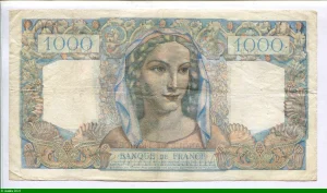 1000 FRANCS MINERVE & HERCULE - Type 1945