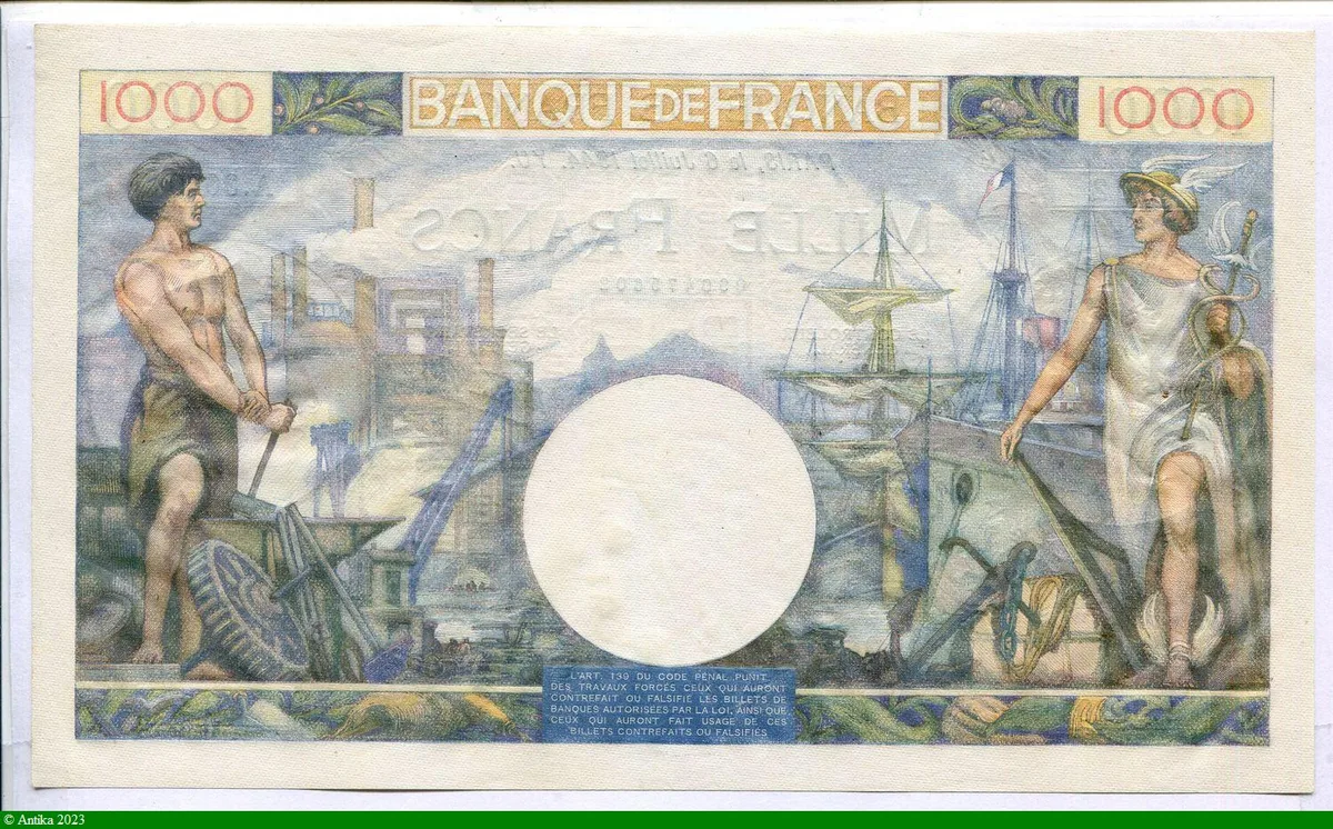 1000 FRANCS COMMERCE & INDUSTRIE - Type 1940