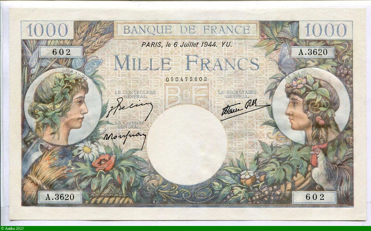 1000 FRANCS COMMERCE & INDUSTRIE - Type 1940