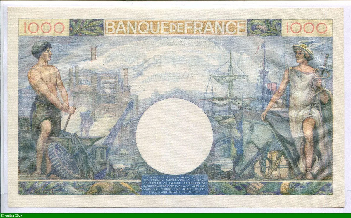 1000 FRANCS COMMERCE & INDUSTRIE - Type 1940