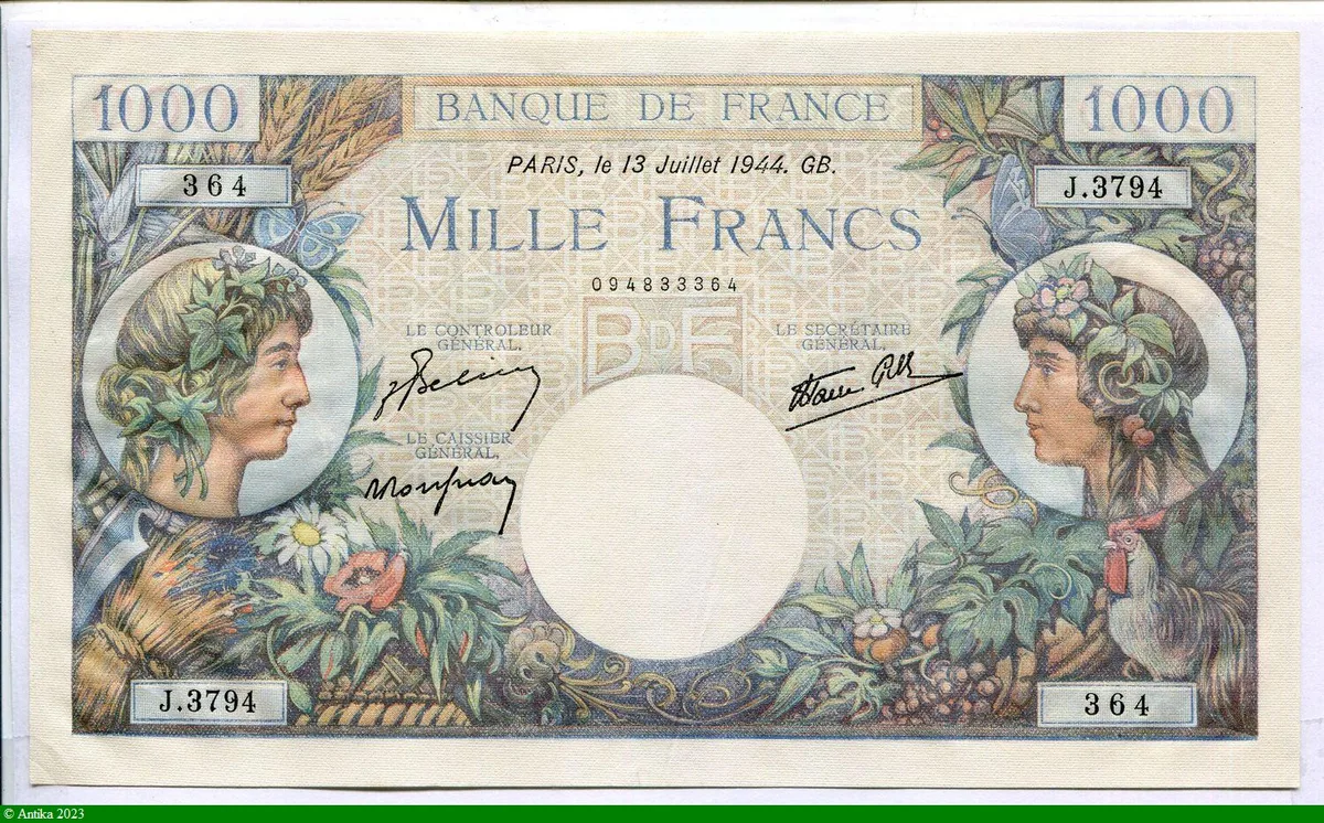 1000 FRANCS COMMERCE & INDUSTRIE - Type 1940