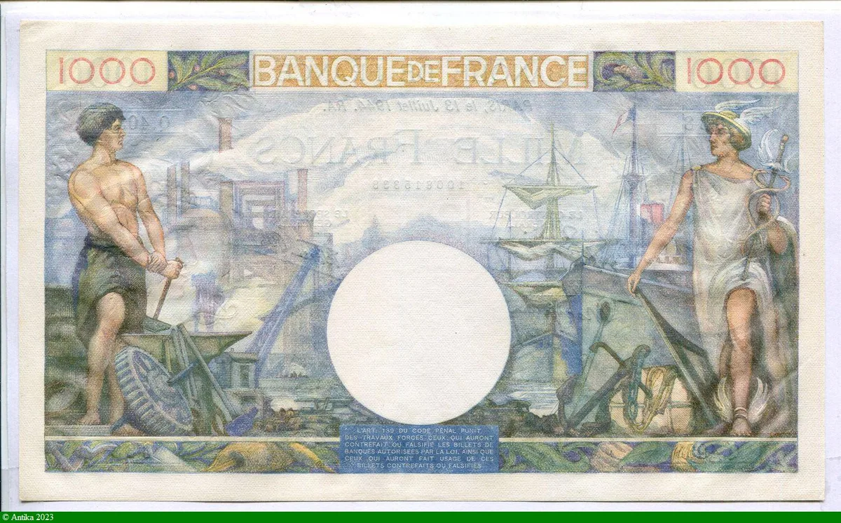 1000 FRANCS COMMERCE & INDUSTRIE - Type 1940