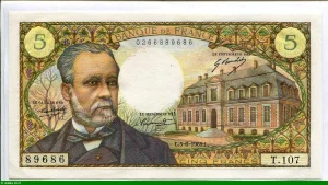 5 FRANCS PASTEUR - Type 1966