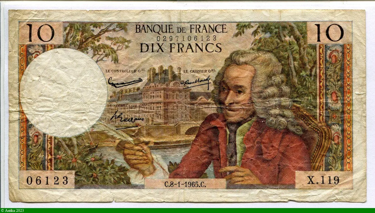 10 FRANCS VOLTAIRE - Type 1963