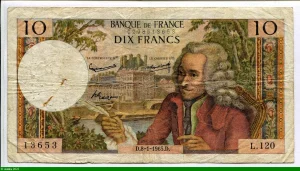 10 FRANCS VOLTAIRE - Type 1963