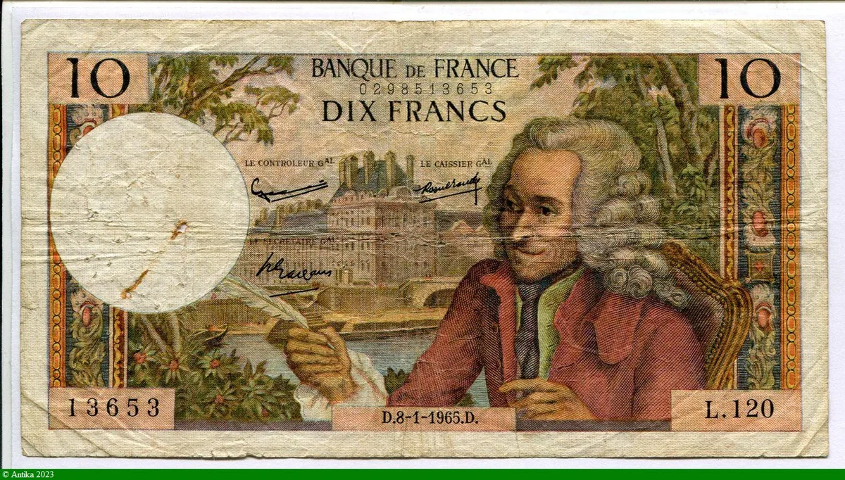 10 FRANCS VOLTAIRE - Type 1963