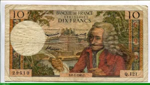 10 FRANCS VOLTAIRE - Type 1963