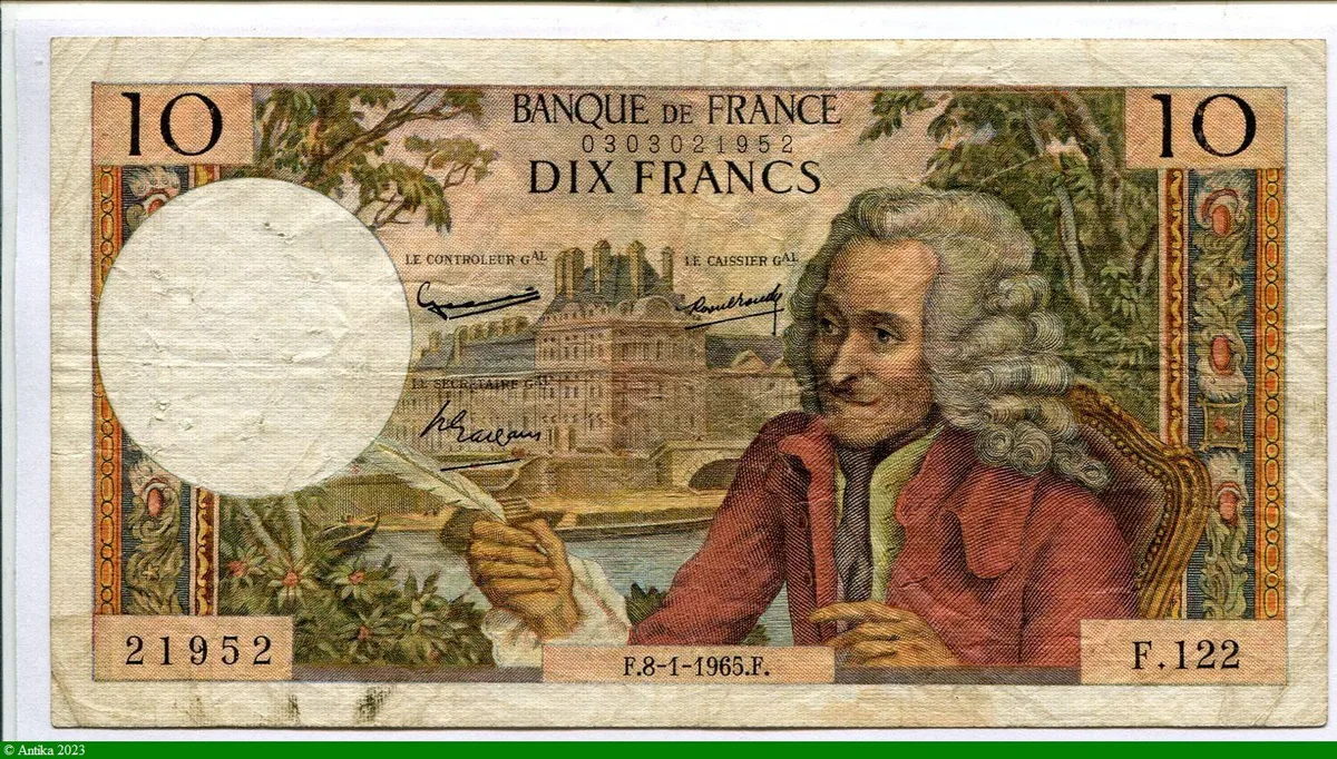 10 FRANCS VOLTAIRE - Type 1963