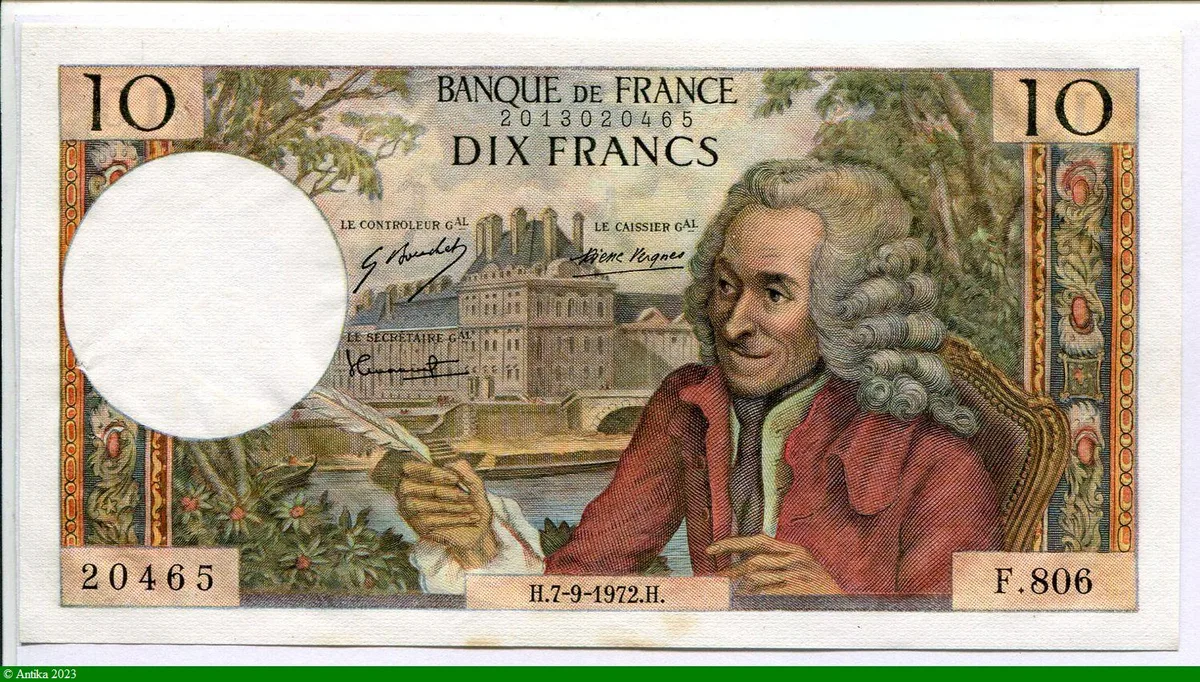 10 FRANCS VOLTAIRE - Type 1963